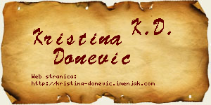 Kristina Donević vizit kartica